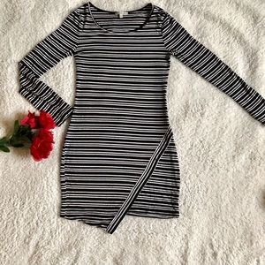 Black and White Striped Mini Dress